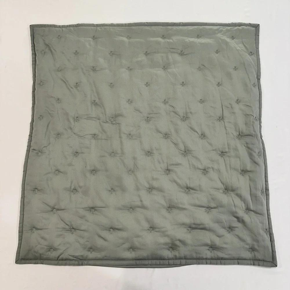 Quince Euro Quilted Sham 26x26‎ Sage Green Organic Bamboo Viscose | Minimalist